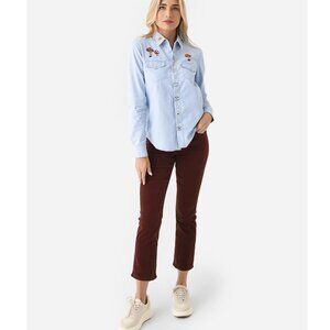 Mother The Mid Rise Rider Ankle Corduroy - Rum Russian (Size 30)